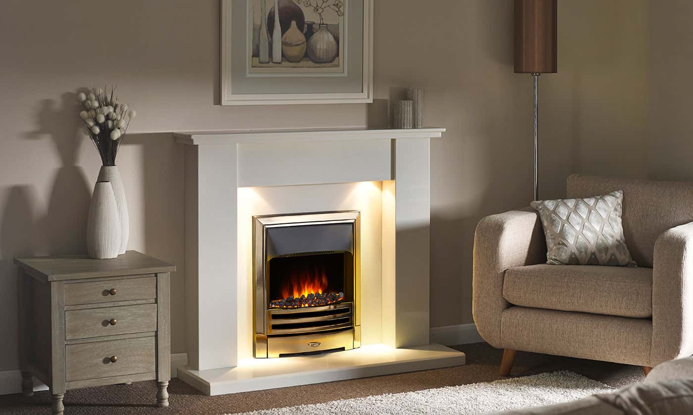 Avelar suite with inset electric fire