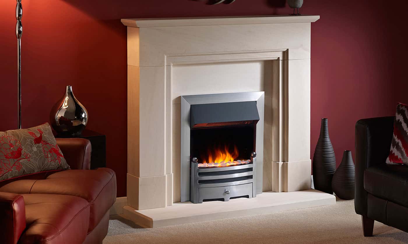 Acombe suite with Gazco electric inset fire